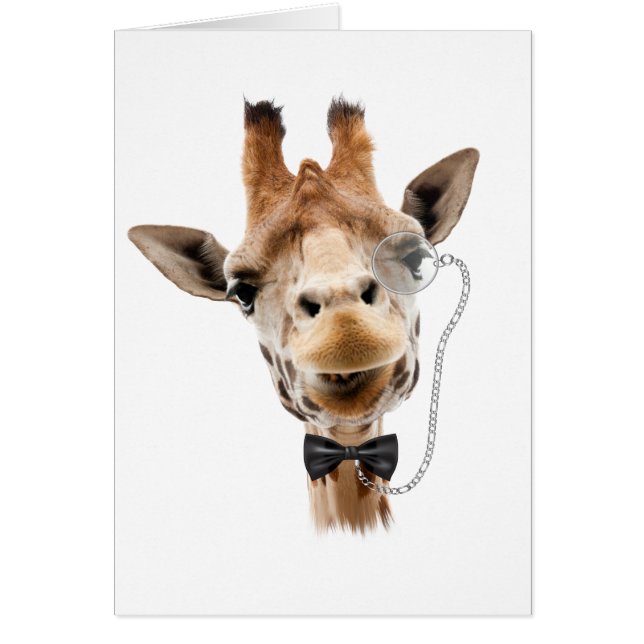 Funny Giraffe mit Bowtie und Monocle (Vorne)