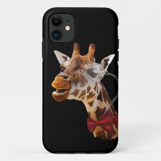 Funny Giraffe mit Bowtie und Monocle Case-Mate iPhone Hülle (Rückseite)