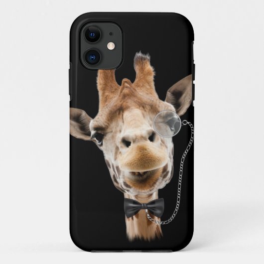 Funny Giraffe mit Bowtie und Monocle Case-Mate iPhone Hülle (Rückseite)
