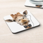 Funny Giraffe mit Bowtie und Monocle Getränkeuntersetzer (Linke Seite)