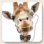 Funny Giraffe mit Bowtie und Monocle Getränkeuntersetzer (Vorderseite)