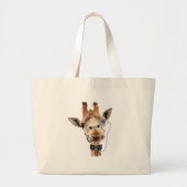 Funny Giraffe mit Bowtie und Monocle Jumbo Stoffbeutel (Vorne)