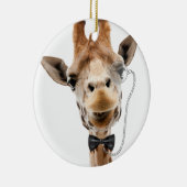 Funny Giraffe mit Bowtie und Monocle Keramik Ornament (Rechts)