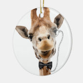Funny Giraffe mit Bowtie und Monocle Keramik Ornament (Links)