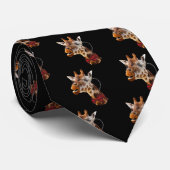Funny Giraffe mit Bowtie und Monocle Krawatte (Gerollt)