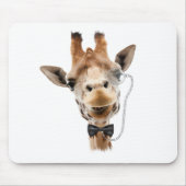 Funny Giraffe mit Bowtie und Monocle Mousepad (Vorne)