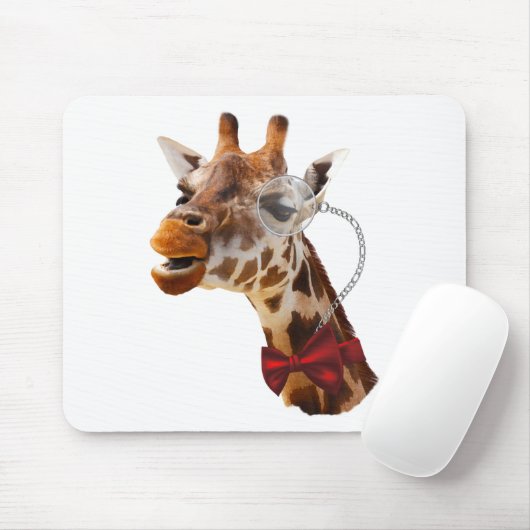 Funny Giraffe mit Bowtie und Monocle Mousepad (Mit Mouse)