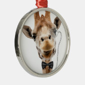 Funny Giraffe mit Bowtie und Monocle Ornament Aus Metall (Rechts)