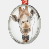 Funny Giraffe mit Bowtie und Monocle Ornament Aus Metall (Links)