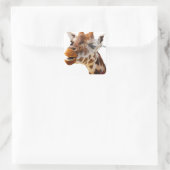 Funny Giraffe mit Bowtie und Monocle Quadratischer Aufkleber (Tasche)