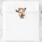 Funny Giraffe mit Bowtie und Monocle Quadratischer Aufkleber (Tasche)