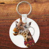 Funny Giraffe mit Bowtie und Monocle Schlüsselanhänger (Vorderseite)