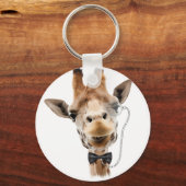 Funny Giraffe mit Bowtie und Monocle Schlüsselanhänger (Vorderseite)