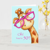 Funny Giraffe mit Brille, Happy Birthday Karte (Gelbe Blume)