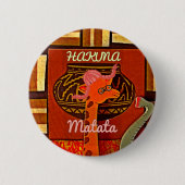 Funny Giraffe mit coolem Text Hakuna Matata Button (Vorderseite)