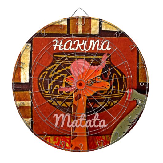 Funny Giraffe mit coolem Text Hakuna Matata Design Dartscheibe (vorne)