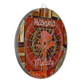 Funny Giraffe mit coolem Text Hakuna Matata Design Dartscheibe (Vorderseite Links)