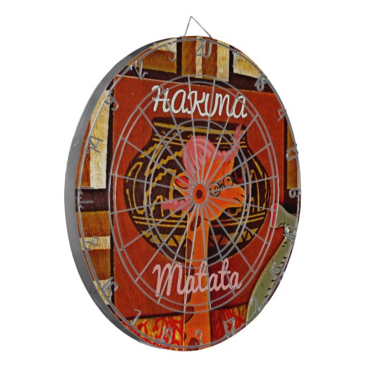 Funny Giraffe mit coolem Text Hakuna Matata Design Dartscheibe (Vorderseite Links)