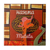 Funny Giraffe mit coolem Text Hakuna Matata Design Fliese (Vorderseite)
