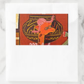 Funny Giraffe mit coolem Text Hakuna Matata Design Rechteckiger Aufkleber (Tasche)