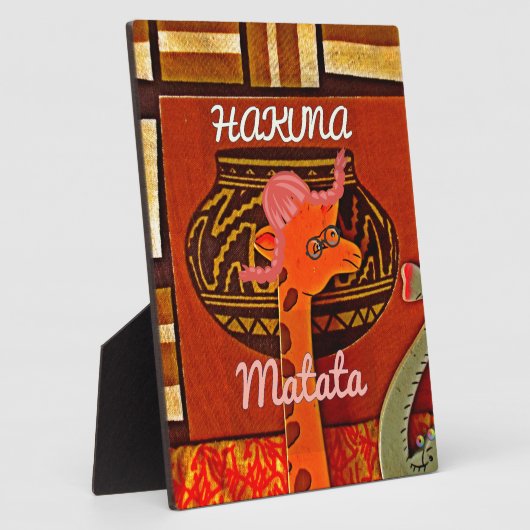 Funny Giraffe mit coolem Text Hakuna Matata Fotoplatte (Seite)
