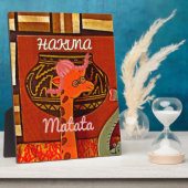 Funny Giraffe mit coolem Text Hakuna Matata Fotoplatte (Seite)