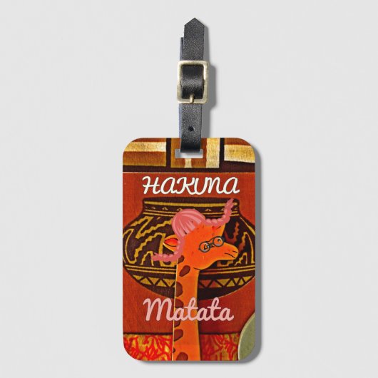 Funny Giraffe mit coolem Text Hakuna Matata Gepäckanhänger (Vorderseite Vertikal)