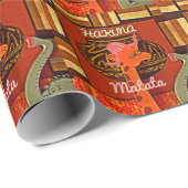 Funny Giraffe mit coolem Text Hakuna Matata Geschenkpapier (Rolleneckpunkt)