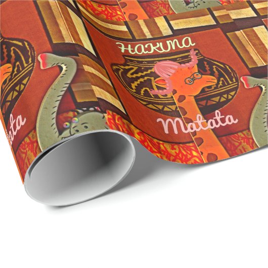 Funny Giraffe mit coolem Text Hakuna Matata Geschenkpapier (Rolleneckpunkt)