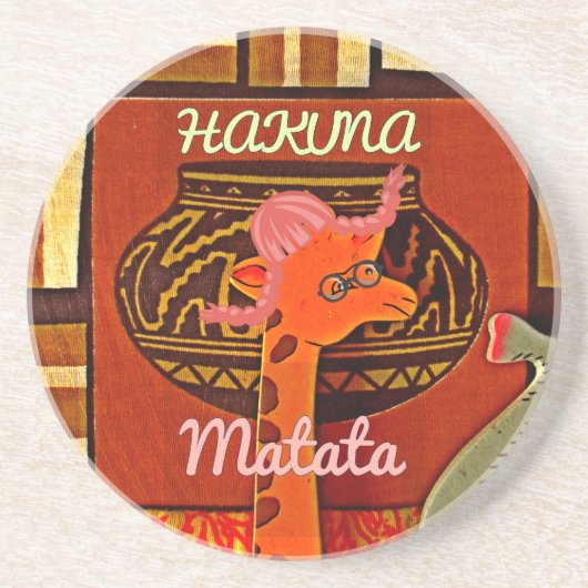 Funny Giraffe mit coolem Text Hakuna Matata Getränkeuntersetzer (Vorne)
