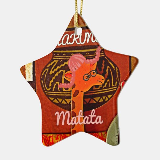 Funny Giraffe mit coolem Text Hakuna Matata Keramik Ornament (Links)