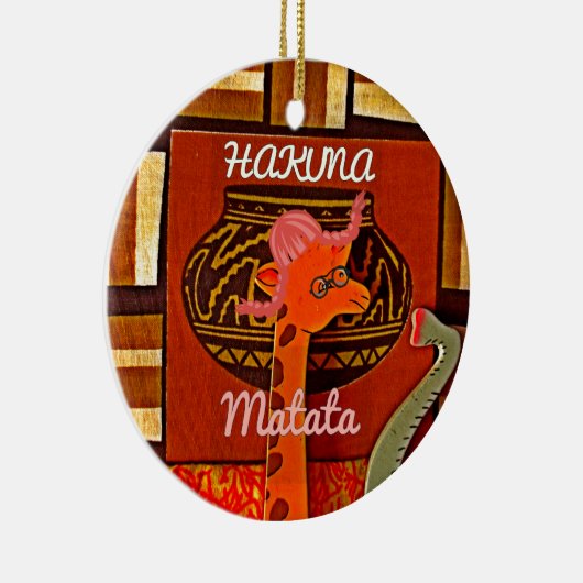 Funny Giraffe mit coolem Text Hakuna Matata Keramik Ornament (Rechts)