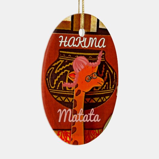 Funny Giraffe mit coolem Text Hakuna Matata Keramikornament (Rechts)