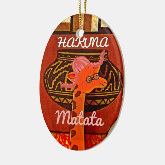 Funny Giraffe mit coolem Text Hakuna Matata Keramikornament (Links)