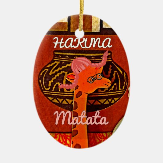 Funny Giraffe mit coolem Text Hakuna Matata Keramikornament (Vorne)