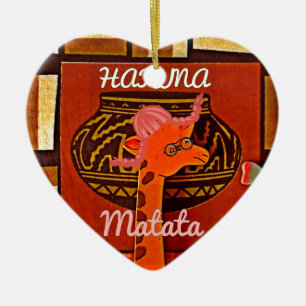 Funny Giraffe mit coolem Text Hakuna Matata Keramikornament