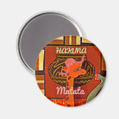 Funny Giraffe mit coolem Text Hakuna Matata Magnet (Vorderseite/Rückseite)