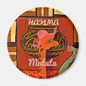 Funny Giraffe mit coolem Text Hakuna Matata Magnet (Vorne)