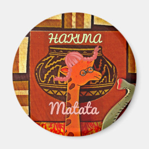 Funny Giraffe mit coolem Text Hakuna Matata Magnet
