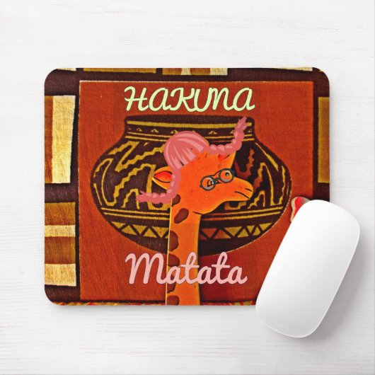 Funny Giraffe mit coolem Text Hakuna Matata Mousepad (Mit Mouse)