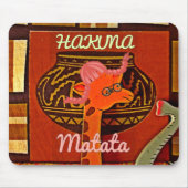 Funny Giraffe mit coolem Text Hakuna Matata Mousepad (Vorne)