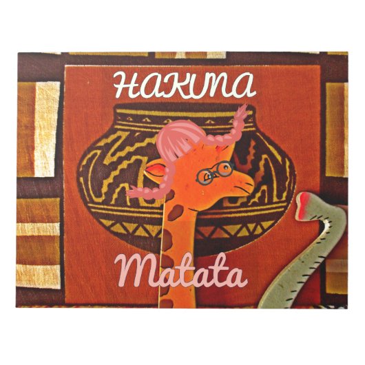 Funny Giraffe mit coolem Text Hakuna Matata Notizblock (Vorderseite)