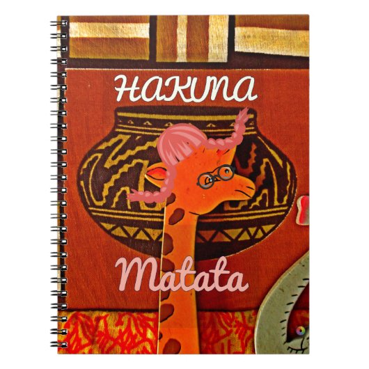 Funny Giraffe mit coolem Text Hakuna Matata Notizblock (Vorderseite)