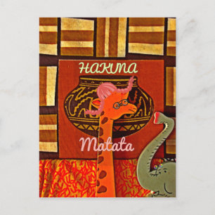 Funny Giraffe mit coolem Text Hakuna Matata Postkarte