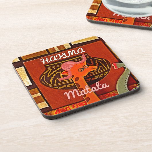 Funny Giraffe mit coolem Text Hakuna Matata Untersetzer (Linke Seite)
