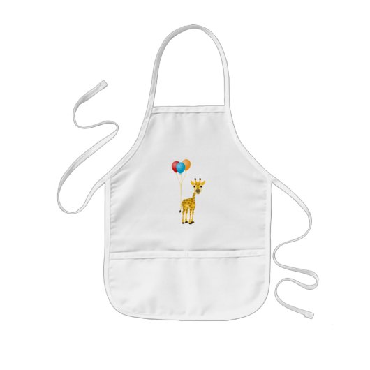 Funny Giraffe mit farbenfrohen Ballons Kinderschürze (Vorne)