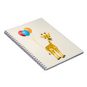 Funny Giraffe mit farbenfrohen Ballons Notizblock (Rechte Seite)
