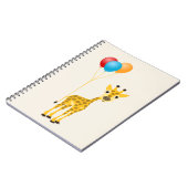 Funny Giraffe mit farbenfrohen Ballons Notizblock (Linke Seite)