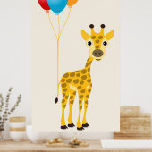 Funny Giraffe mit farbenfrohen Ballons Poster (Küche)