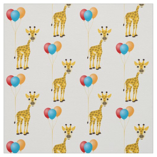 Funny Giraffe mit farbenfrohen Ballons Stoff (Muster)